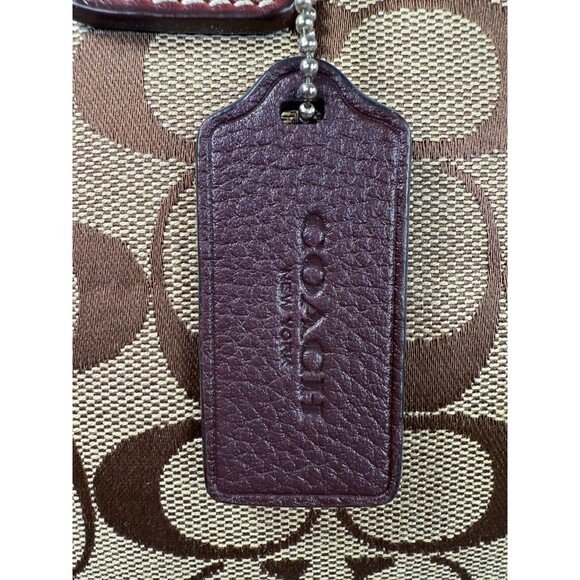 Vintage COACH Signature Jackie 3563 Hobo Shoulder Bag Canvas Leather Burgundy - Picture 9 of 17